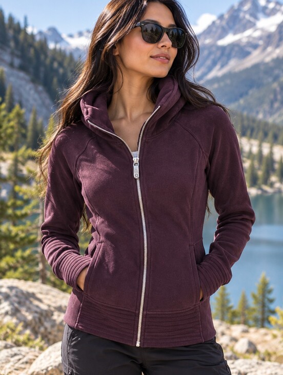 lululemon athletica Jackets & Blazers - Lululemon Jacket Womens 6 Plum Zip Up Funnel Neck Thumbhole Athleisure Outdoor